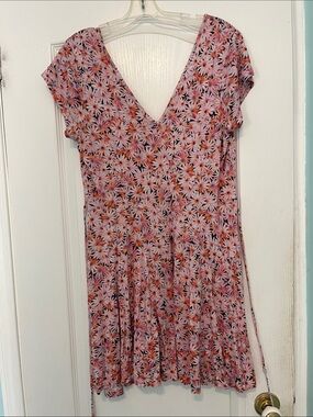 French Connection pink orange floral dress